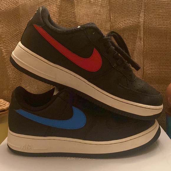 air force 1 red blue swoosh